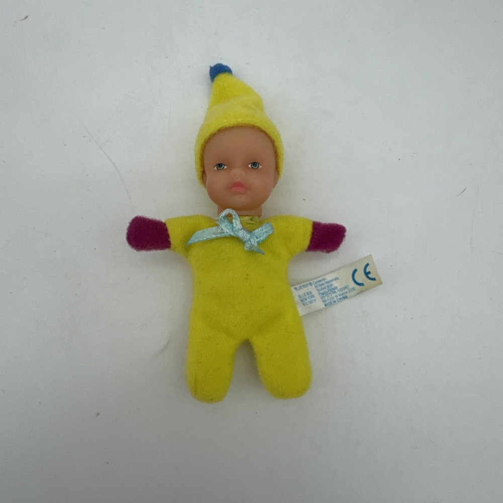 Vintage Baby William Blue Box Match Box Doll 70s 80s Yellow Mini Tiny RARE